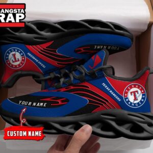NCAA Texas Rangers Sport Logo Team Custom Name Air Max Shoes Air Cushion Sneakers