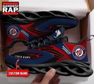 Major League Baseball Washington Nationals Sport Logo Team Custom Name Air Max Shoes Air Cushion Sneakers