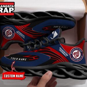 Major League Baseball Washington Nationals Sport Logo Team Custom Name Air Max Shoes Air Cushion Sneakers