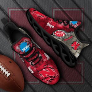 Nebraska Cornhuskers Black Max Soul Shoes 2025 Versions, White Max Soul Shoes Custom Your Name Ph879
