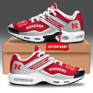Nebraska Cornhuskers Personalized Name Team Logo Mix Colors Star Line Air Max Shoes Air Cushion Sneakers