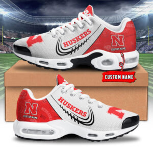 Nebraska Cornhuskers Personalized Name Team Logo Mix Colors Stitch Line Air Max Shoes Air Cushion Sneakers