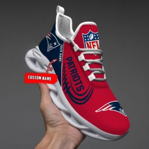 New England Patriots Black Max Soul Shoes 2025 Versions Custom Name 630