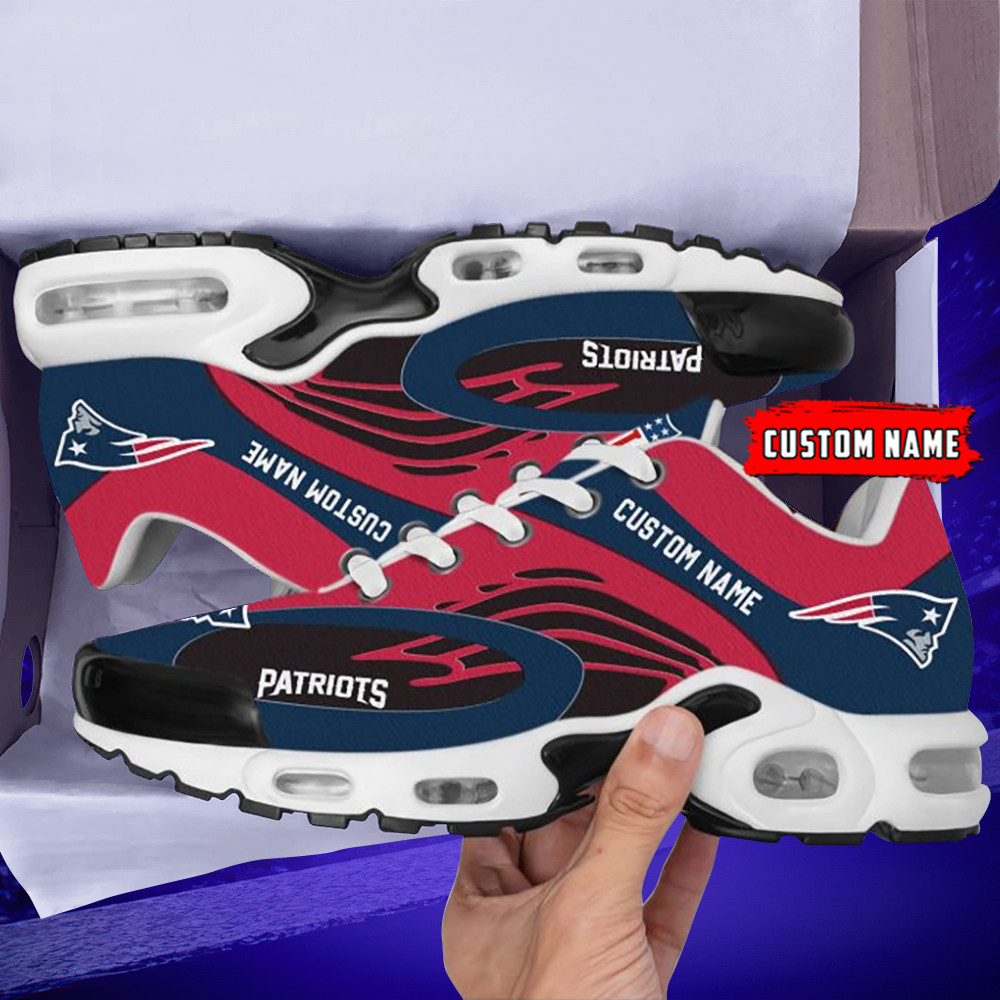 New England Patriots Custom Name Red/navy Air Max Shoes Air Cushion Sneakers 1 New England Patriots Custom Name Red/navy Air Max Shoes Air Cushion Sneakers