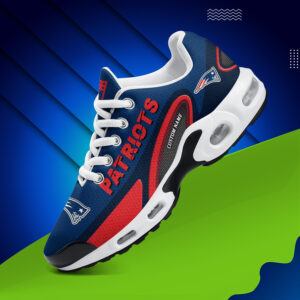 New England Patriots Personalized Name Team Logo Mix Colors Oval Line Air Max Shoes Air Cushion Sneakers