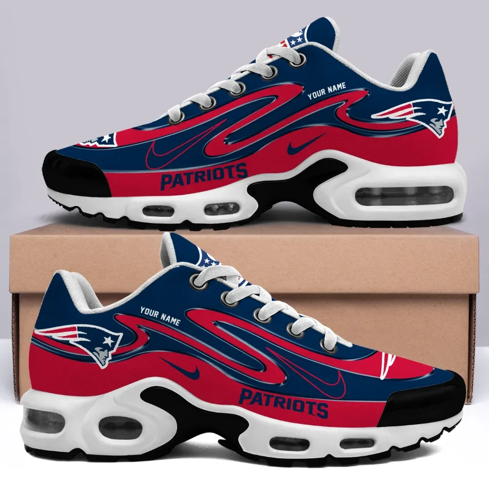 New England Patriots Personalized Name Team Mix Colors V2 Air Max Shoes Air Cushion Sneakers 1 New England Patriots Personalized Name Team Mix Colors V2 Air Max Shoes Air Cushion Sneakers