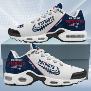 New England Patriots Personalized Name Team Mix Colors Wing Logo Air Max Shoes Air Cushion Sneakers