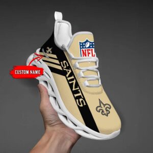 New Orleans Saints Black Max Soul Shoes 2025 Versions Custom Name 635