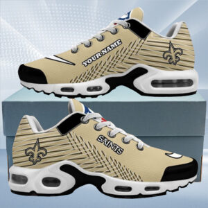New Orleans Saints Custom Name Cream Air Max Shoes Air Cushion Sneakers