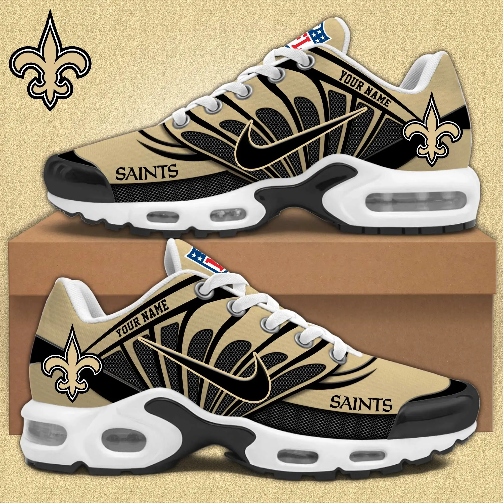 New Orleans Saints New Air Max Plus Shoes Air Cushion Sneaker 729he-2531 1 New Orleans Saints New Air Max Plus Shoes Air Cushion Sneaker 729he-2531