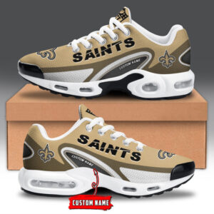 New Orleans Saints Personalized Name Team Logo Mix Colors Oval Line Shoes Air Cushion Sneakers