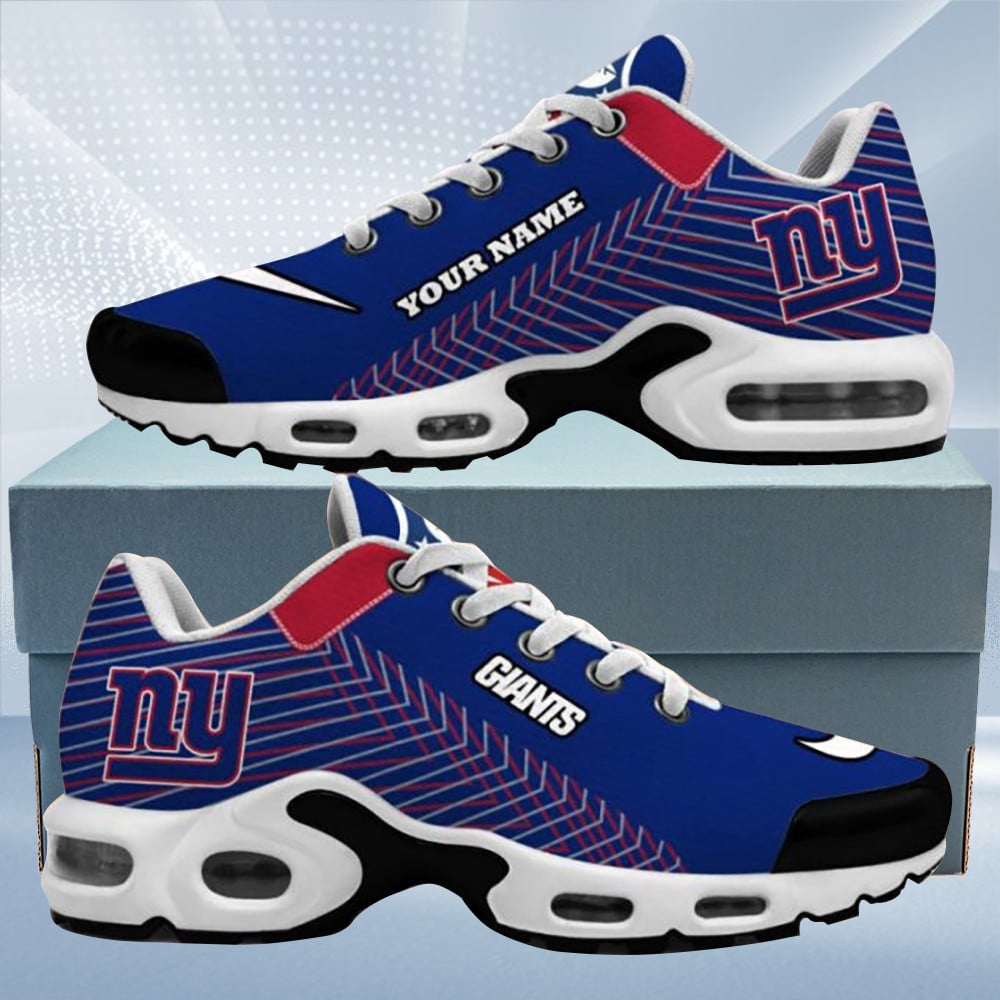 New York Giants Custom Name Royal Air Max Shoes Air Cushion Sneakers 1 New York Giants Custom Name Royal Air Max Shoes Air Cushion Sneakers