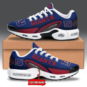 New York Giants Personalized Name Team Logo Mix Colors Oval Line Air Max Shoes Air Cushion Sneakers