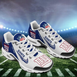 New York Giants Personalized Name Team Mix Colors Wing Logo Air Max Shoes Air Cushion Sneakers
