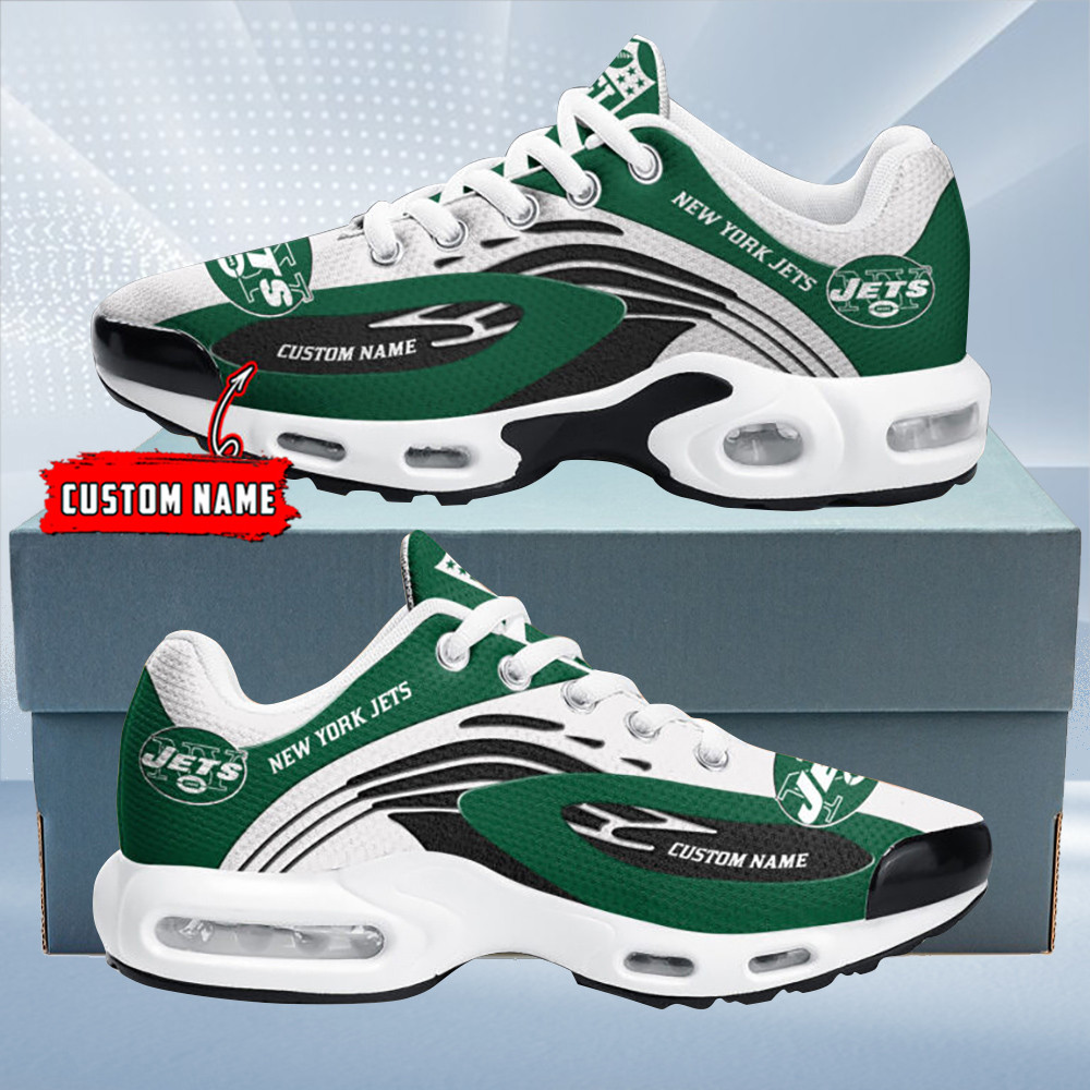 New York Jets Personalized Name Team Logo Mix Colors Wave Line Air Max Shoes Air Cushion Sneakers 1 New York Jets Personalized Name Team Logo Mix Colors Wave Line Air Max Shoes Air Cushion Sneakers