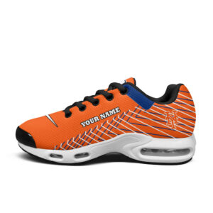 New York Mets Personalized Name Team Colors Jagged Lines Air Max Shoes Air Cushion Sneakers