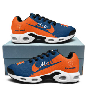 New York Mets Personalized Name Team Logo Wings Of God Pattern Air Max Shoes Air Cushion Sneakers