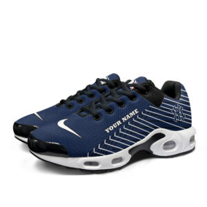 New York Yankees Personalized Name Team Colors Jagged Lines Air Max Shoes Air Cushion Sneakers
