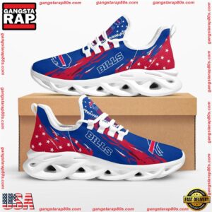 National Football League Buffalo Bills Stars and Stripes Air Max Shoes Air Cushion Sneakers Running Sneakers