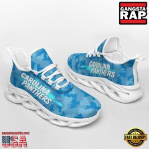 National Football League Carolina Panthers Knitted Camouflage Sport Team Air Max Shoes Air Cushion Sneakers