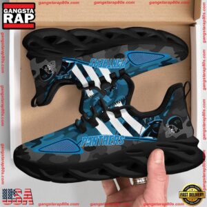 National Football League Carolina Panthers Military Camouflage Air Max Shoes Air Cushion Sneakers Running Sneakers