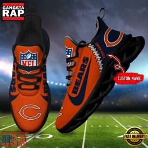 National Football League Custom Name Chicago Bear Football Team Design Max Soul Running Sneakers Shoes