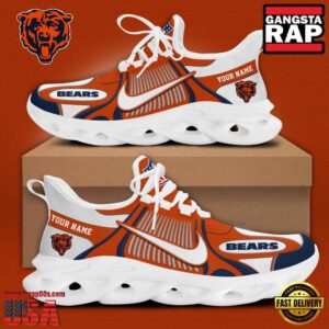 Personalized National Football League Chicago Bears Blue White Stripes Logo Clunky Air Max Shoes Air Cushion Sneakers