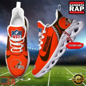Personalized National Football League Cleveland Browns Name Air Max Shoes Air Cushion Sneakers