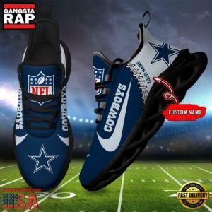 National Football League Custom Name Dallas Cowboys Football Team Design Max Soul Running Sneakers Shoes