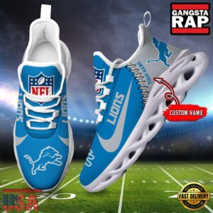 Personalized National Football League Detroit Lions Name Air Max Shoes Air Cushion Sneakers