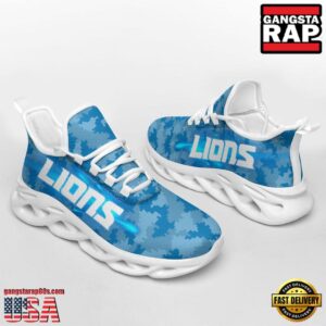 National Football League Detroit Lions Knitted Camouflage Sport Team Air Max Shoes Air Cushion Sneakers