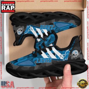 National Football League Detroit Lions Military Camouflage Air Max Shoes Air Cushion Sneakers Running Sneakers