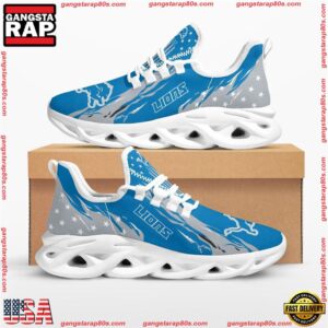 National Football League Detroit Lions Stars and Stripes Air Max Shoes Air Cushion Sneakers Running Sneakers