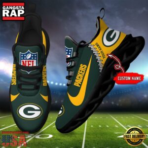 National Football League Custom Name Green Bay Packers Football Team Design Max Soul Running Sneakers Shoes