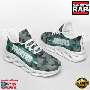National Football League Green Bay Packers Knitted Camouflage Sport Team Air Max Shoes Air Cushion Sneakers