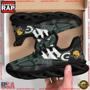 National Football League Green Bay Packers Military Camouflage Air Max Shoes Air Cushion Sneakers Running Sneakers
