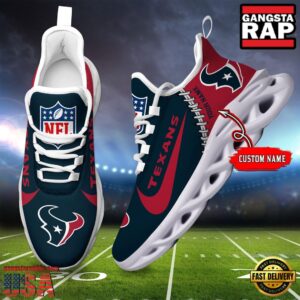 Personalized National Football League Houston Texans Name Air Max Shoes Air Cushion Sneakers