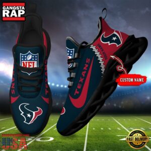 National Football League Custom Name Houston Texans Football Team Design Max Soul Running Sneakers Shoes