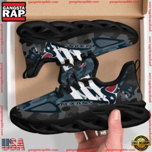 National Football League Houston Texans Military Camouflage Air Max Shoes Air Cushion Sneakers Running Sneakers
