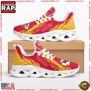 National Football League Kansas City Chiefs Stars and Stripes Air Max Shoes Air Cushion Sneakers Running Sneakers