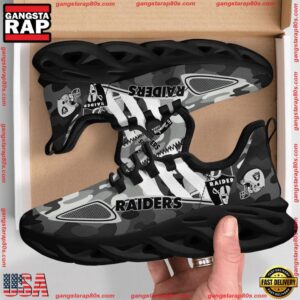 National Football League Las Vegas Raiders Military Camouflage Air Max Shoes Air Cushion Sneakers Running Sneakers