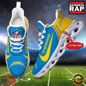 Personalized National Football League Los Angeles Chargers Name Air Max Shoes Air Cushion Sneakers