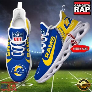 Personalized National Football League Los Angeles Rams Name Air Max Shoes Air Cushion Sneakers