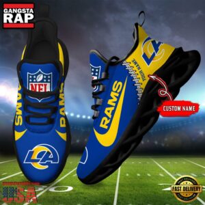 National Football League Custom Name Los Angeles Rams Football Team Design Max Soul Running Sneakers Shoes