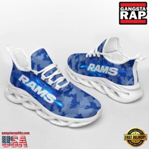 National Football League Los Angeles Rams Knitted Camouflage Sport Team Air Max Shoes Air Cushion Sneakers