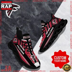 National Football League Custom Name Atlanta Falcons Logo Air Max Shoes Air Cushion Sneakers