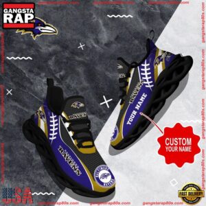 National Football League Custom Name Baltimore Ravens Shoes Sport Loves Air Max Shoes Air Cushion Sneakers