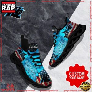 National Football League Custom Name Carolina Panthers Air Max Shoes Air Cushion Sneakers