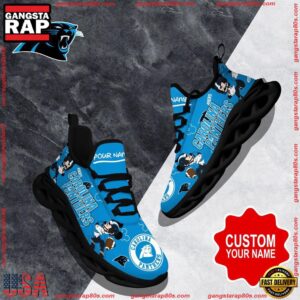 National Football League Custom Name Carolina Panthers Christmas Air Max Shoes Air Cushion Sneakers