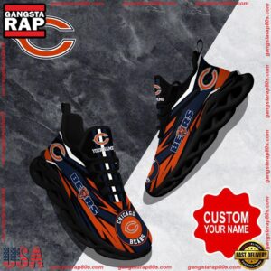 National Football League Custom Name Chicago Bears Football Air Max Shoes Air Cushion Sneakers